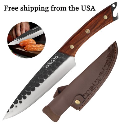 Ultra Sharp Kitchen Chef Knife Meat Cleaver Fruit Cutting Knives w/Knife Sheath