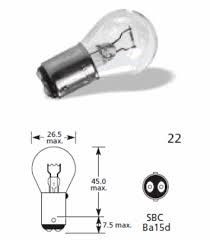 BAY15D 24v 21/5w Stop and Tail Bulb (Staggered) x 2 
