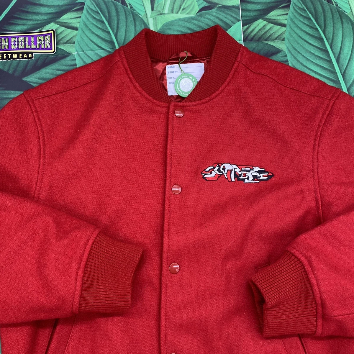 supreme delta logo varsity jacket