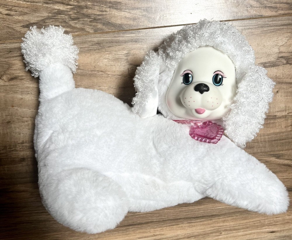 Puppy Surpise PLUSH Stacy and her puppies White poodle 3 Pink Puppies Excellent