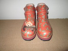 ZAPATO DOGO Botas al Tobillo Chelsea de Cuero Vegano con Oso Panda Dormir ~ 40 *USADAS 1X