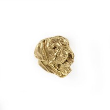 Bordeauxdogge, Dogue de Bordeaux - Vergoldete Brosche, eleganter Hundeschmuck, e