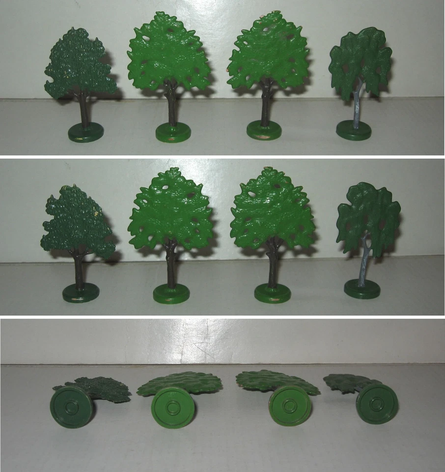 LEGO 4 VINTAGE TREES x524c,x525c,x528c ARBRES TBE VGC CITY BIRCH OAK 1968-1969 - Photo 1/1