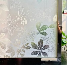 Leave Pattern Window Privacy Film Sticker Frosted Matte Self Adhesive Decals