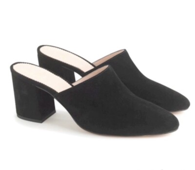 J Crew Black Suede Mules~size