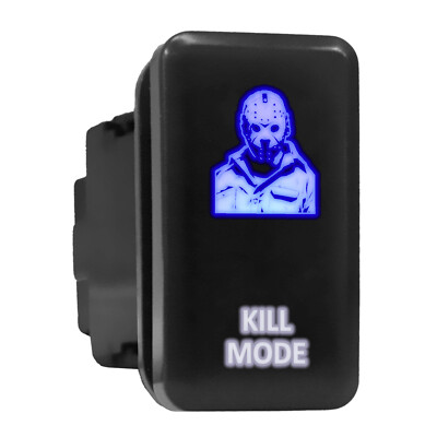 KILL MODE Blue/White LED Backlit Tall Push Button 1.54''x 0.83'' (Fit: Toyota)