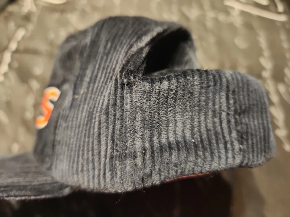 Boné vintage Chicago Bears veludo azul laranja script Snapback boné New Era - Imagem 3 de 4