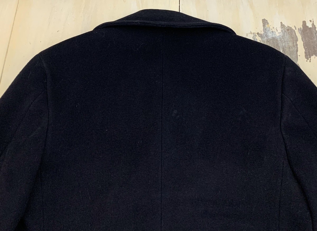 40's〜60's US NAVY \"P COAT\" Vintage 40s Navy Peacoat 10 Button Melton 36 Embroidered