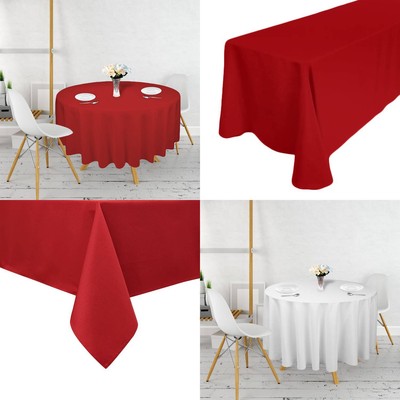 Einfache Tischdecke gesponnen Polyester Stoff rund rechteckig Hochzeit Esstischdecke
