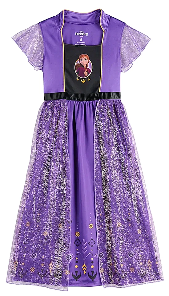 Disney принцесса замороженная Анна фантазии ночная рубашка пижамы костюм Purp новый Tod девочка - Изображение 4 из 4