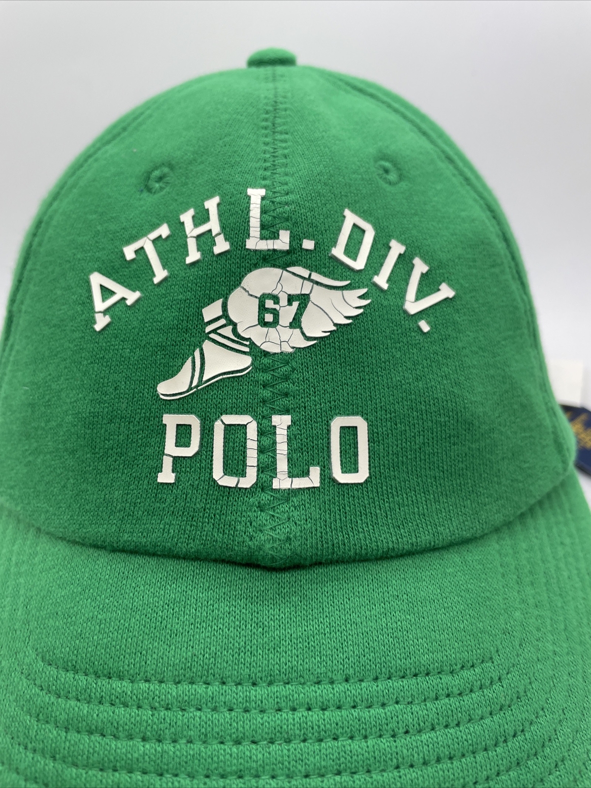 Polo Ralph Lauren 67 ATHL. DIV P-Wing Hat Cap Green Snapback NWT One Size