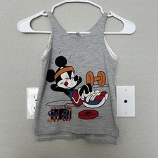 Vintage 80  s Disney Mickey Mouse SWEAT Workout Kids Tank Top Size Small