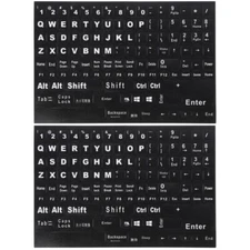2 Sheets Keyboard Stickers Laptop Computer Letters Typing Decals