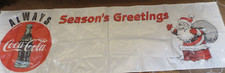 Always Coca Cola Season's Greetings Santa Large Ad Sign Unused  strings  tears 2