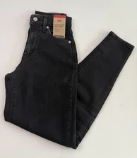Levi's Women High Waisted Mom Tapered Leg Zip Fly Jeans 24x29 Black NWT