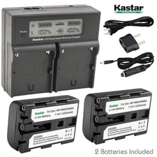 LCD Dual Fast Charger & 2 x Battery for Sony NP-FM50 CCD DCR DSR HDR HVR