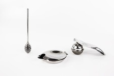 IKEA "BLOSSANDE" 3-tlg. Teezubehör mit Tee-Ei, Honigdreher, Zitronenpresse