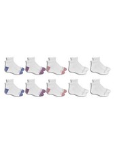 Fruit of the Loom Low-Cut Durable Solid Socks Big Girls or Little Girls 10