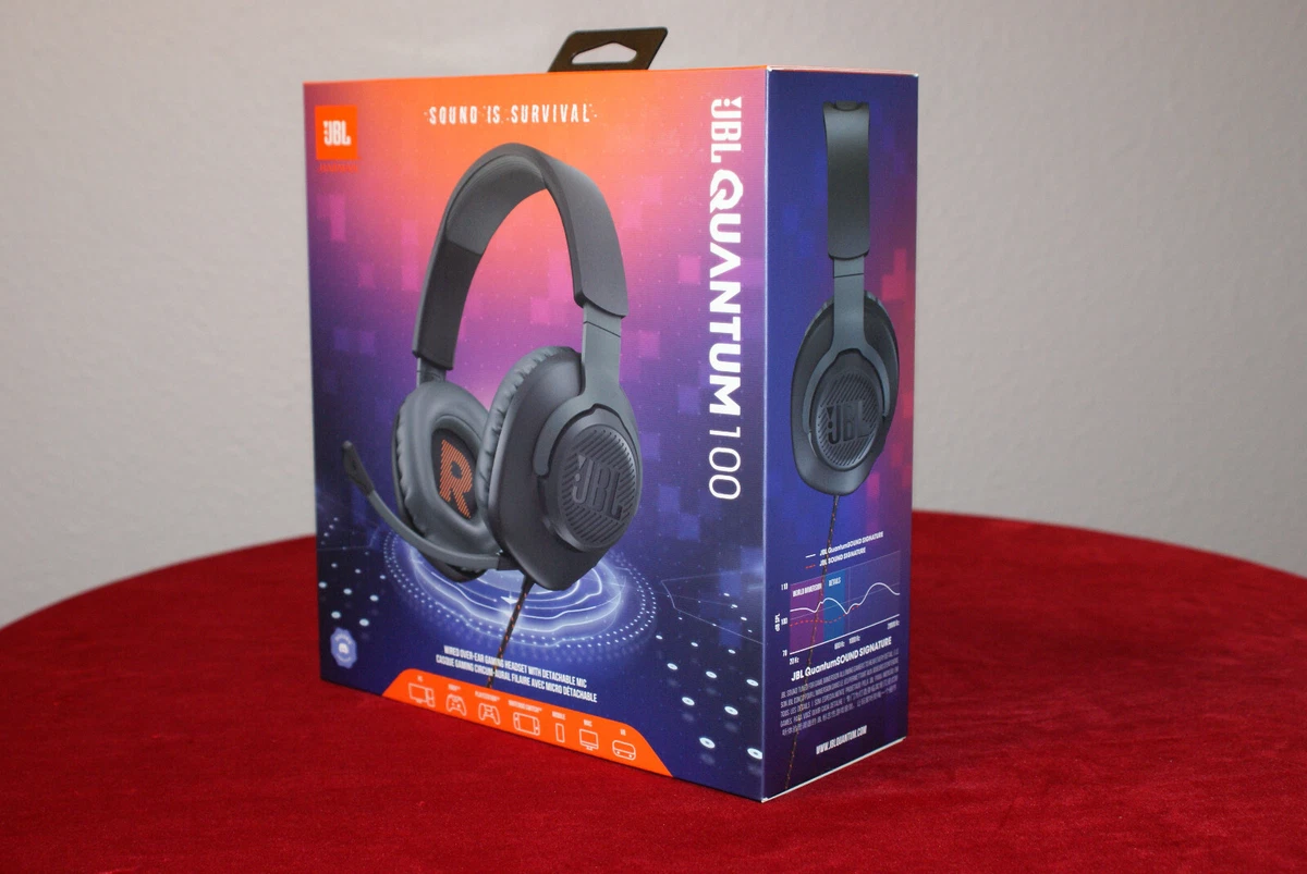 JBL Quantum 100 Wired Over-Ear Gaming Headphones - Black 649661476566