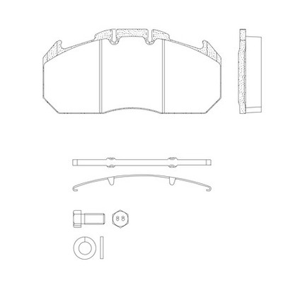 Haldex MPBD1310XT Disc Brake Pad Rer Kit Select Xt, For Meritor D Elsa for PAI