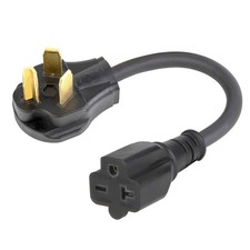 Nema 10-30P 30Amp Dryer Plug Male to 6-20R T-Blade Female Adapter 1Ft, Black