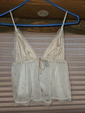 Vtg Victoria Secret Bralette Womens Medium Flutter Lace Night Lingerie Top