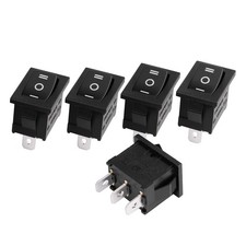 5 x AC 125V/12A 250V/10A SPDT 3P 3 Positions Rocker Switch Black
