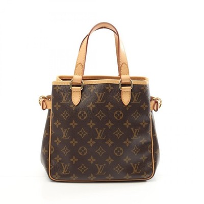 Louis Vuitton Batignolles Handbag Canvas Leather Monogram Brown
