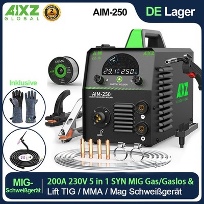 5-in-1 Schweißgerät 240V Inverter MIG TIG MAG ARC Gas&Gaslos Schweißmaschine SYN