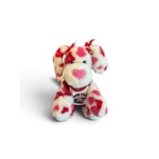 Build A-Bear Workshop Hearts For You Plush Dog Pink Hearts White Red Outfit Bows