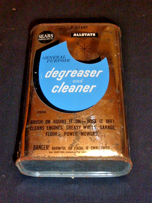 #ad ANTIQUE Canister SEARS Degreaser CLEANER Allstate 1 2 FULL Quart $7.49