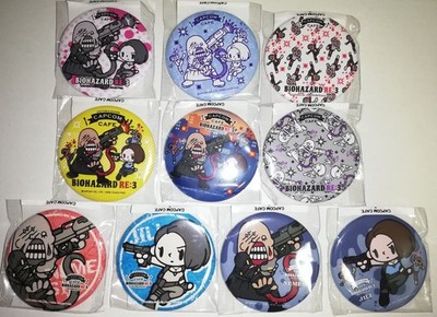 Resident Evil Biohazard Capcom Cafe Can Badge Set Jill Nemesis Zombie Badges