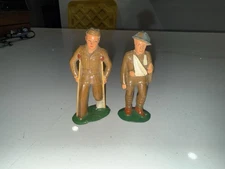 Lot of 2 Metal Toy WW1 Injured Army Soldiers Original Barclay Manoil