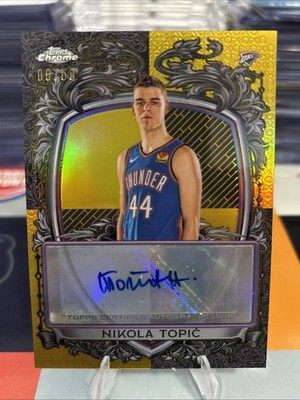 2025-26 Topps Chrome Nikola Topic Signature Style Gold Refractor