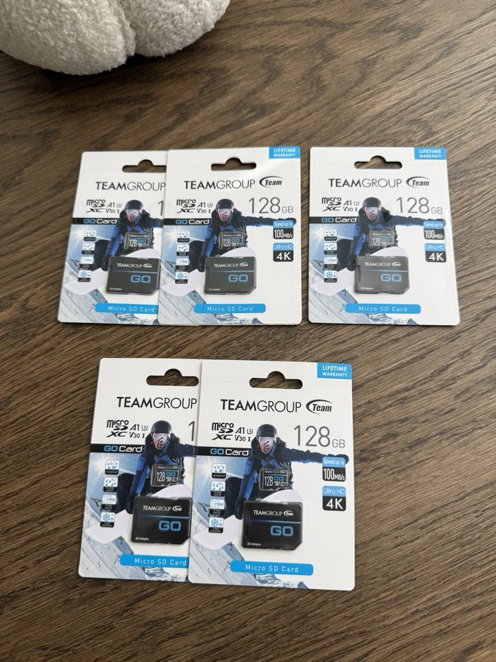 TEAMGROUP GO Card 128GB x 5 PACK Micro SDXC UHS-I U3 V30 4K, New - Image 3 of 4