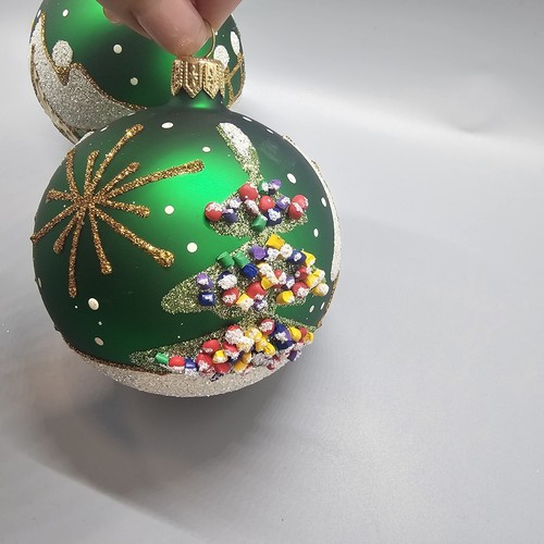 Polish Gallery Weihnachten 6 Ornament Winter Schnee handbemalt gold verziert 3D - Bild 10 von 19