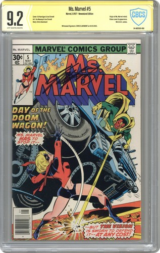 Ms. Marvel #5 CBCS 9.2 Newsstand Witnessed Sig Chris Claremont 1977
