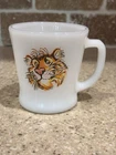 Fire King Esso Exxon Tiger Milk Glass Mug Anchor Hocking Vintage