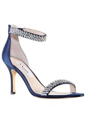 NINA Womens Navy Goring 194550088905 Almond Toe Stiletto Heeled Sandal 5 M