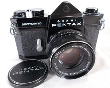 NEAR MINT CLA d Pentax Spotmatic SP Film Camera w/ 55mm f1.8 M42 Lens Japan