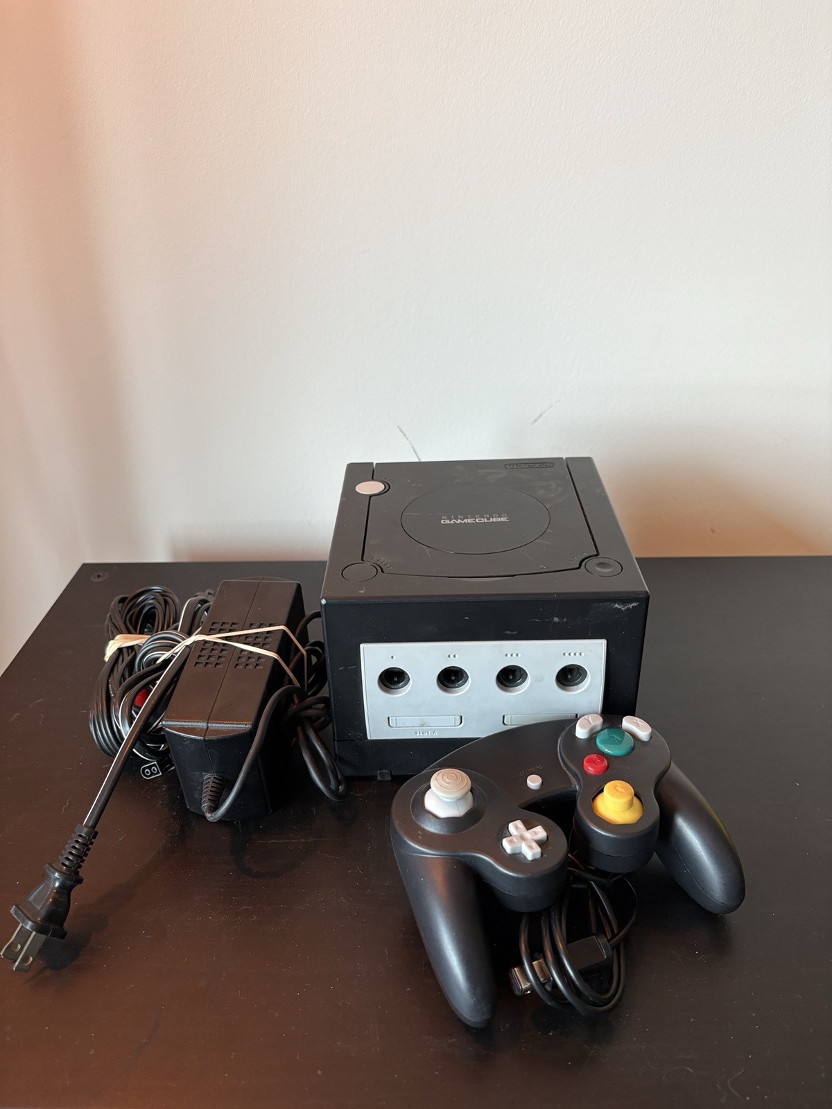 Nintendo GameCube Console w/ Controller +Cables Black GameCube Tested Working