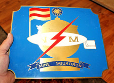MINENSUCHER MINE SQUADRON WANDTAFEL MESSING MINENTAUCHER WANDSCHILD 24x28 cm
