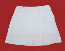IBKUL Women MEDIUM Solid White Golf Faux Wrap Skort UPF 50 Pocket Activewear