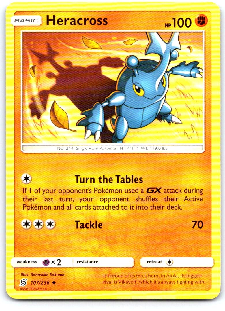 Heracross 107/236 Uncommon Unified Minds Pokemon Near Mint