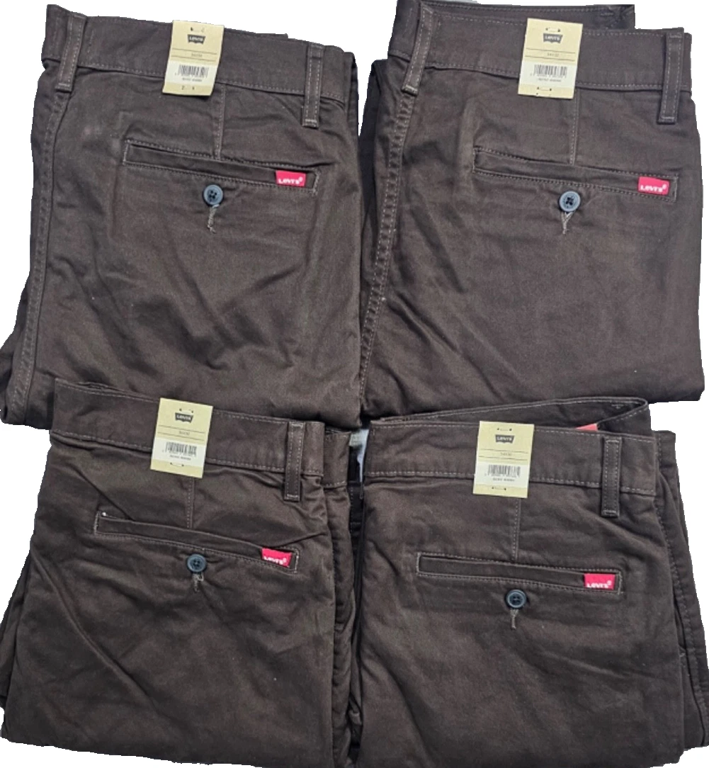 Levis Mens XX Chino Trouser Slim Taper Stretch Brown Trouser W32 W34 W36