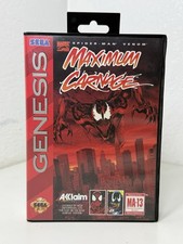Spider-Man & Venom Maximum Carnage Sega Genesis - Red Game Cartridge, Untested