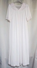 Vintage Shadowline Nightgown Nylon Lace Trim Rosettes USA Pink Women  s Large