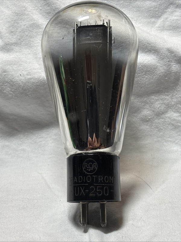 Rca  Radiation UX – 250  Type 50 Vacuum Tube Tests Great On Tv7DU