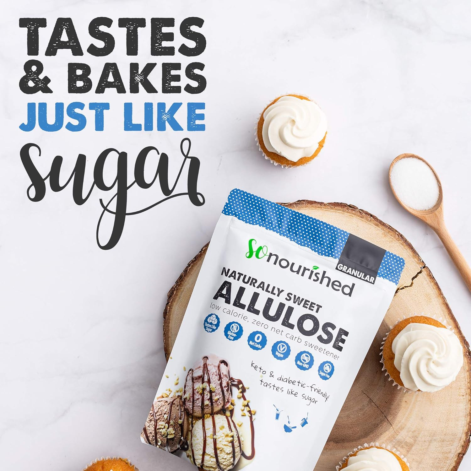 Allulose Sweetener Granular  Keto Sugar Substitute  0 Calorie 0 Net Carb Non