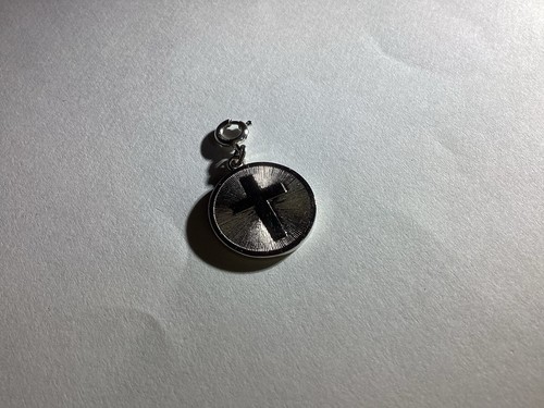 Dije Cruz TONO PLATA MONET Redondo Texturizado Reversible De Colección Envío Gratis - Imagen 5 de 5